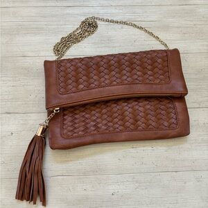 Urban Expressions brown faux leather crossbody bag
